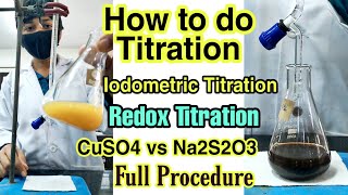 How to do Redox Titration in Hindi Iodometric Titration of Copper Iodine with Sodium thiosulphate [upl. by Aneliram]