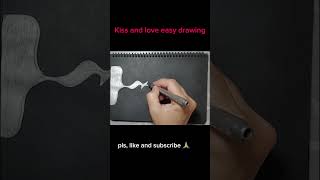 kiss and love easy drawingeasydrawing DIY howto love kissblackandwhite [upl. by Nylatsirhc]