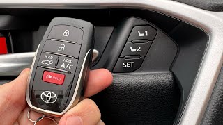 TOYOTA TIP  How to program your seat memory to your key fob [upl. by Oelgnaed]