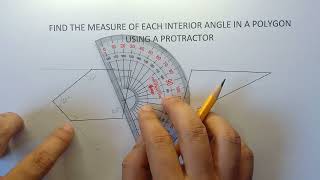 Find the Measure of Each Interior Angle In A Polygon Using a Protractor  Grade 7  Part 1 [upl. by Henke]