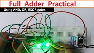 Full Adder practical  Realization of Full Adder  Implementation of Full Adder [upl. by Llertnov260]