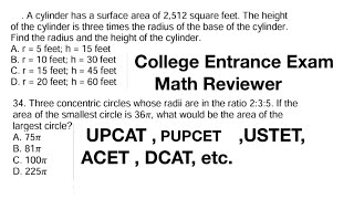 College Entrance Exam Math Reviewer Part 1 UPCAT PUPCET USTET ACET DCAT etc [upl. by Mitran]