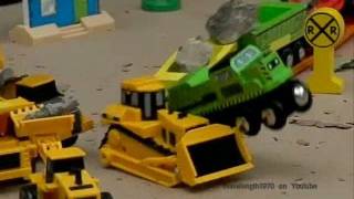 Thomas the Tank Engine trains crash into the construction site part3 in slow motion [upl. by Tterab]