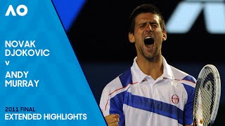 Novak Djokovic v Andy Murray Extended Highlights  Australian Open 2011 Final [upl. by Faires24]