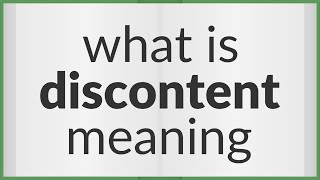 Discontent  meaning of Discontent [upl. by Seagrave]