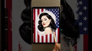 Dita von Teese art digitalart satisfying drawing burlesquedancer broadway shorts [upl. by Eendys]