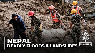 Nepal floods and landslides death toll climbs to 193 dozens still missing [upl. by Tcideneb]