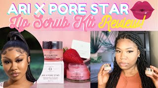 Ari Fletcher x Pore Star LIP SCRUB KIT Review first impressions 👀 [upl. by Aitekram]