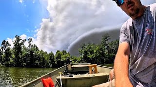 Fishing for PAN FISH when a Huge Storm Hit SOWEGA Flint River [upl. by Eniladam]