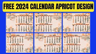 FREE CALENDAR 2024 APRICOT FLOWER DESIGN 6 PAGES  READY TO PRINT  TAGALOG TUTORIAL [upl. by Anilat]