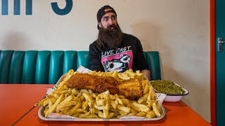 20 MINUTES TO FINISH THIS UNBEATEN FISH amp CHIPS CHALLENGE  BeardMeatsFood [upl. by Fischer492]