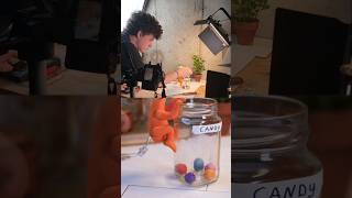 Shoving a Little Guy in a Jar 🥲 stopmotion animation behindthescene claymation [upl. by Koss]