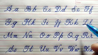 Cursive Writing for Beginners  A to Z Alphabets  Capital and Small letters  Palash Calligraphy [upl. by Ydnerb864]