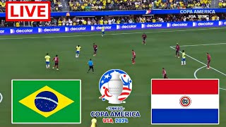 Brazil Vs Paraguay Live Football  Copa América 2024  brazil match gameplay pes21 [upl. by Boot]