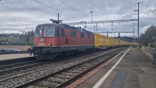 Güterzug Durchfahrt Bassersdorf eisenbahn train trainspotting zug fy güterzug sbb [upl. by Neltiak]