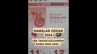 RAMALAN ZODIAK 2024 MENURUT KALENDER CHINAYUK CEK TAHUN KELAHIRAN KAMU SHIO APA [upl. by Adnahsam8]