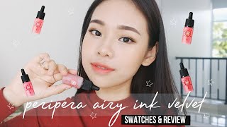 FULL SHADES PERIPERA INK AIRY VELVET SWATCHES amp REVIEW  ENG SUB [upl. by Ardnuasal]