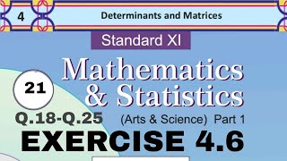 ch4 Determinant and Matrices Exercise 46 Lec21 Class 11th Maths1 GanitachaBadshah [upl. by Eittocs]