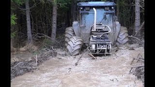 Valtra 6650 Timberjack 810B Logset 6F Kockums John Deere 1110D in wet forest [upl. by Engis387]