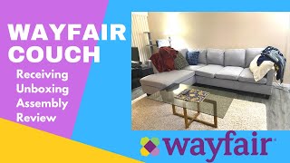 Wayfair Sectional Couch Unboxing amp Assembly amp Review  Ritherhithe Sectional [upl. by Scholz]