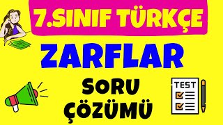 Zarflar 7sınıf Zarflar Soru Çözümü 7sınıf Türkçe zarflar [upl. by Leclair]