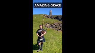 Amazing Grace Live on the Bagpipes at The American Monument in Islay Scotland shorts [upl. by Llewsor]