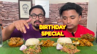 BIRTHDAY SPECIAL CHICKEN CURRY WITH YONGCHAK EATING CHALLENGE CHICKEN CURRY MUKBANG [upl. by Haliek]