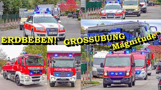 ERDBEBEN ERSCHÜTTERT BADENWÜRTTEMBERG  GROSSÜBUNG quotMAGNITUDEquot  FEUERWEHR THW DRK DLRG [upl. by Yecniuq]