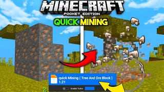 Quick Mining Mod 🤩 Vein Miner And Tree Capitator Addon For MCPE 121 Mediafire [upl. by Okiram]