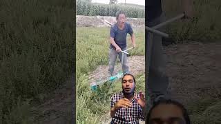 Adaptación un cortasetos convertido en desbrozadora para limpiar huerto DIY agricultura [upl. by Peri108]