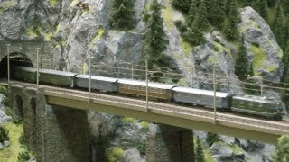 Model Trains at the Gotthard Mountain in Switzerland [upl. by Dragde571]