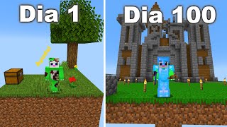 Sobrevivi 100 Días en Skyblock Hardcore Minecraft [upl. by Oralle]