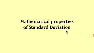 Mathematical Properties of Standard Deviation [upl. by Jesse]