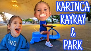 KARINCA KAYKAY İLE PARK  Evanın Eğlenceli Çocuk Parkı Videosu [upl. by Ranique]