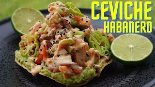 Tostadas de Ceviche Camarón y Pulpo  La Capital [upl. by Dudden]