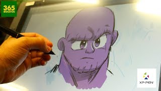 DIBUJANDO A THANOS EN DIGITAL EN LA NUEVA XPPEN ARTIST 22E PRO [upl. by Susan]