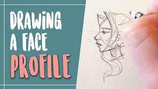 Tips on how to draw a profile face Shorts [upl. by Nirej]