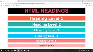 Customize HTML Headings with Fonts and Styles  HTML Headings  Inline CSS  HTML Style Attribute [upl. by Mad]