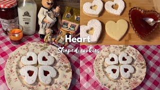 Heart Shaped Jam Cookies  Sablé  Jammy dodgers recipe [upl. by Asert]