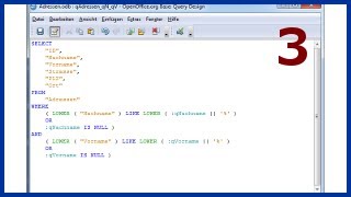 03 OpenOffice Base eine Parameter Abfrage erstellen [upl. by Wiseman718]