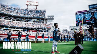 10 Year Old DCorey Johnson Amazes Everyone Singing the National Anthem  Mike Vrabel Show [upl. by Yenaj]