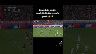 Essai Louis BielleBiarrey rugby sport fr france argentina argentine foryou pourtoi [upl. by Ettolrahs]