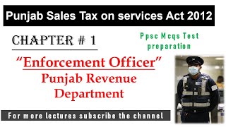 Punjab Sales Tax on Services Act 2012 Enforcement officer PPSC test preparation Revenue department [upl. by Honorine]