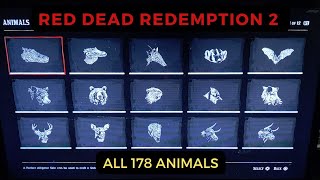 Red Dead Redemption 2 All 178 Animals Compendium List RDR2 [upl. by Delisle]