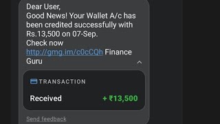 Dear user good news wallet AC has credited successfully Rs13500 Account credited Message vmfncegr [upl. by Cordelie]