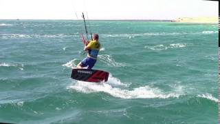 Kitesurfing Technique  Board Behind Waterstart Slow Mo [upl. by Killen]