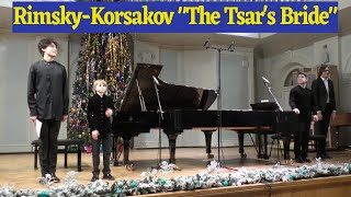 RimskyKorsakov The Tsars Bride Overture 2 pianos  8 hands [upl. by Yeliak]