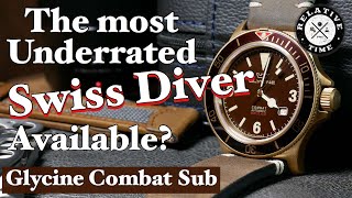 Swiss Made Diver For Under 400 Glycine Bronze Combat Sub Review  GLO267 [upl. by Elleirad]