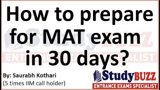 How to prepare for MAT exam in 30 days [upl. by Hurley221]