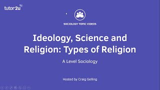 Types of Religion  Beliefs in Society  ALevel Sociology [upl. by Tenej]